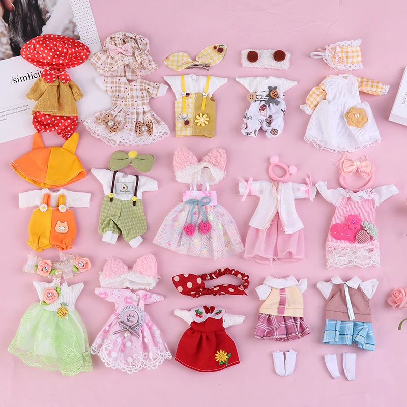 Clothes Set for 16-17cm Ob11 Doll Fashion Suit 1/8 bjd Doll Dressup Skirt 6 Inch Cute Clothes Uniform