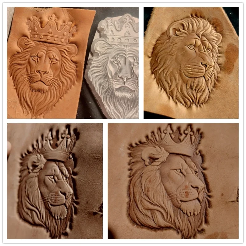 

Коронный узор льва, резьба по коже, тиснение, инструмент «сделай сам», штамп, штамповка, инструмент для печати для работы по коже