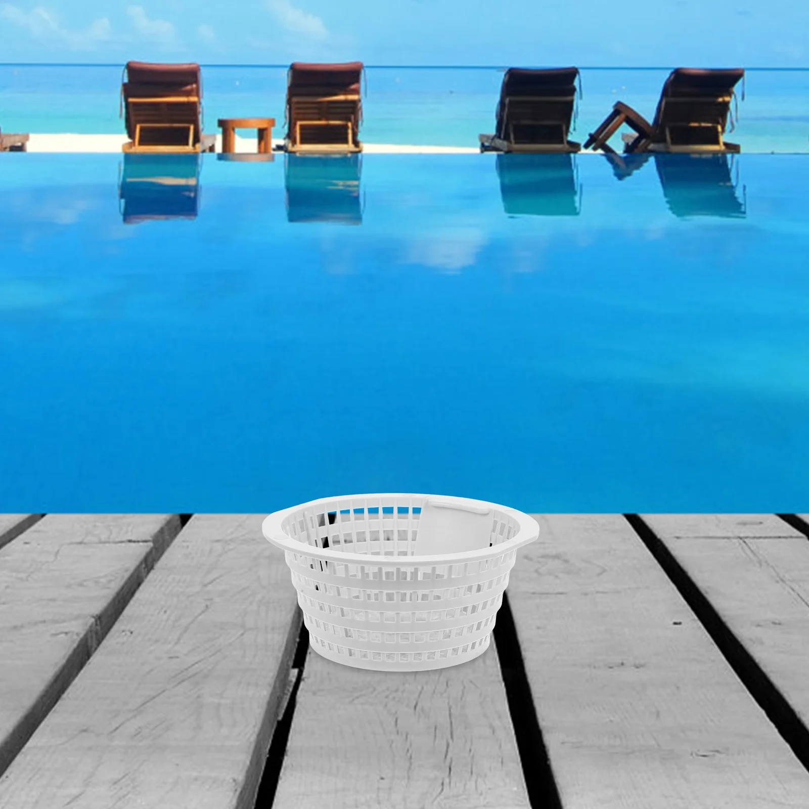 

2Pcs Pool Filter Basket Skimmer Anti Clogging Swimming Pool Skimmer Basket Replacement Cleaner Tool Filter Supply