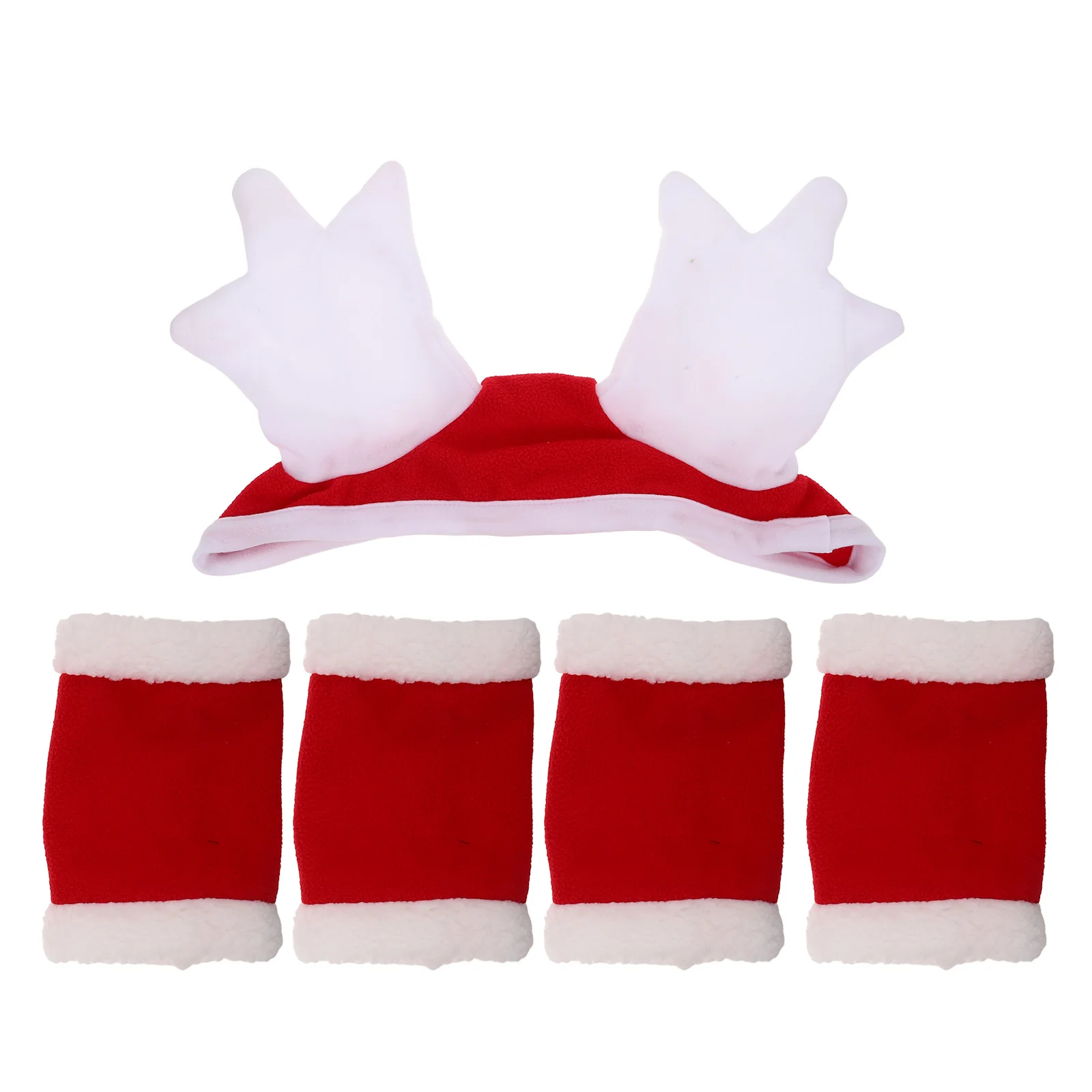 1 مجموعة عطلة الحصان زي سانتا قبعة الساق يلتف عيد الميلاد موكب لوازم مريحة لينة تنفس الحصان الزي الملحقات