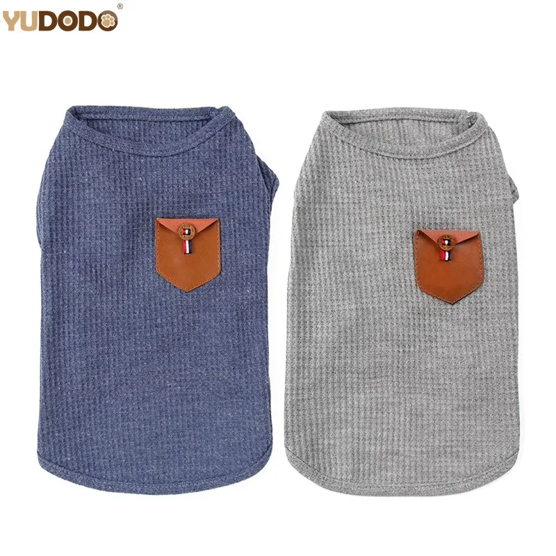 YUDODO Summer Cool Dogs Clothing for pets Chihuahua Teddy Solid Color Puppy Cat T-Shirt Breathable Cotton Vest S-2XL