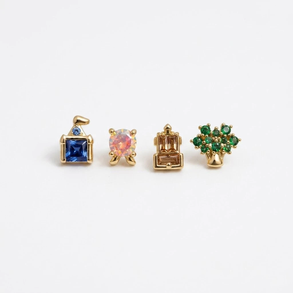 New Exquisite Cute Amusement Park Stud Earrings For Women Girls Fashion Party Birthday Jewerly Gift - view 4