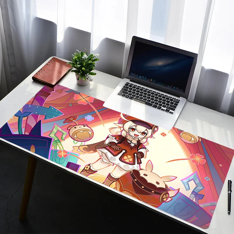 Mouse Pad Laptop Non Slip Extended Desktop Mouse Mat PC Anime HD G-genshin Impact Klee Keyboard Pad Gaming Accessories Mousepad