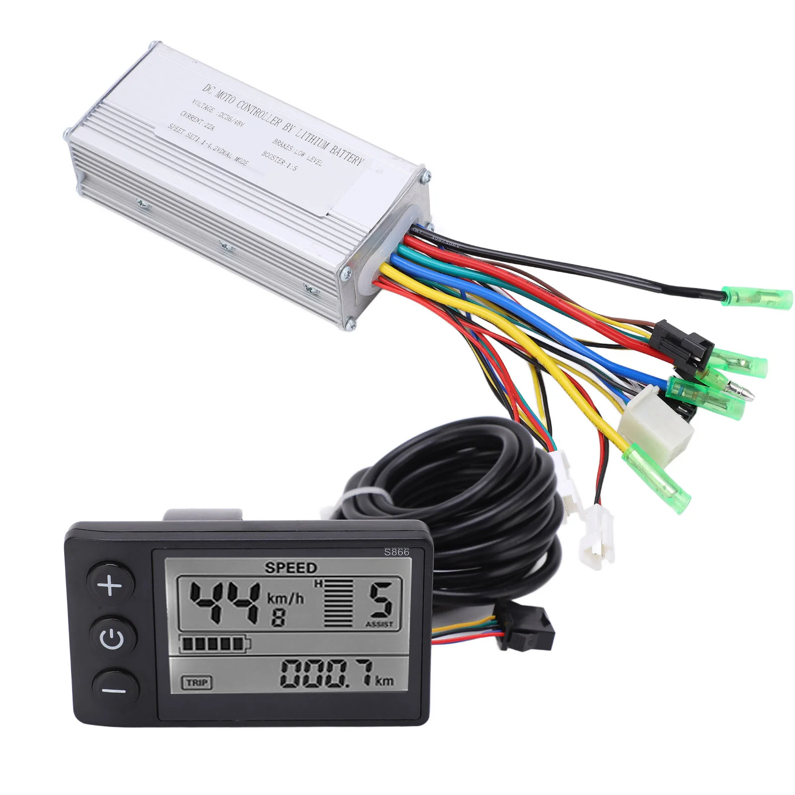 

New 36/48V 500/750W Electric Bicycle Scooter Brushless Controller Kit IP65 Waterproof with LCD 866 Display Meter 22A9 Tube