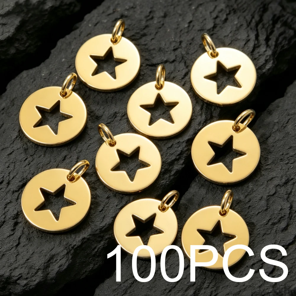 100PCS Stainless steel Blank Metal Gift Tags Custom Laser Engraved Logo And Text Pet Collar Accessories Cat ID Tags Outdoor