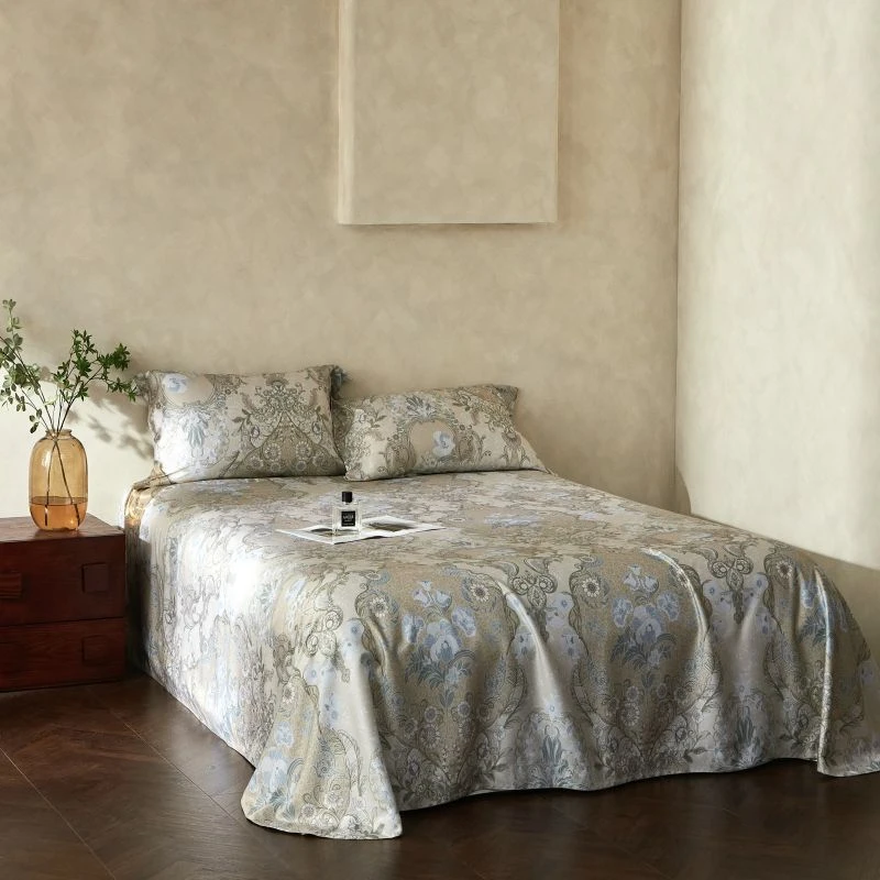 Bohemian Lyocell Bed Sheet Set Double Queen Cool Comfortable Silk-like Touch for Summer Flat sheet +2 Pillowcases