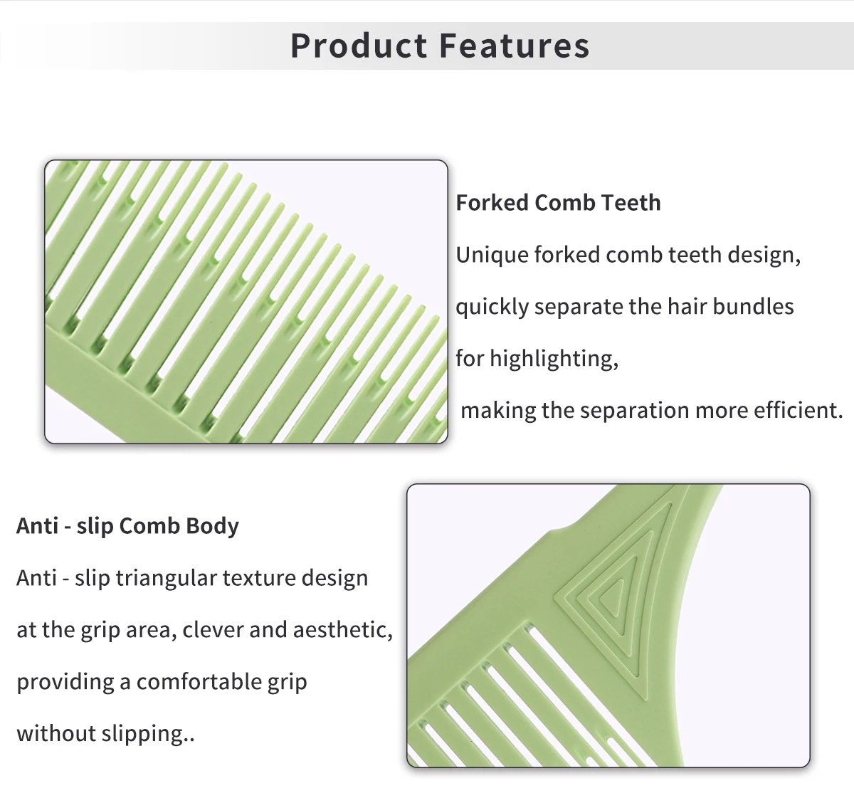 Professioneller Haarfärbemittel-Highlighting-Kamm und Set – Effizientes Split-Tooth-Design, rutschfester Griff, Premium-Styling-Tools – Detail 3
