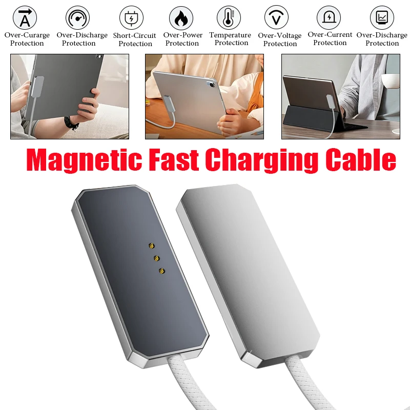 

Magnetic Wireless Charger with USB C Fast Charging Cable Overvoltage Protection for iPad Air 4/5 10.9" Air 6 11" M4/M5 2024/2025