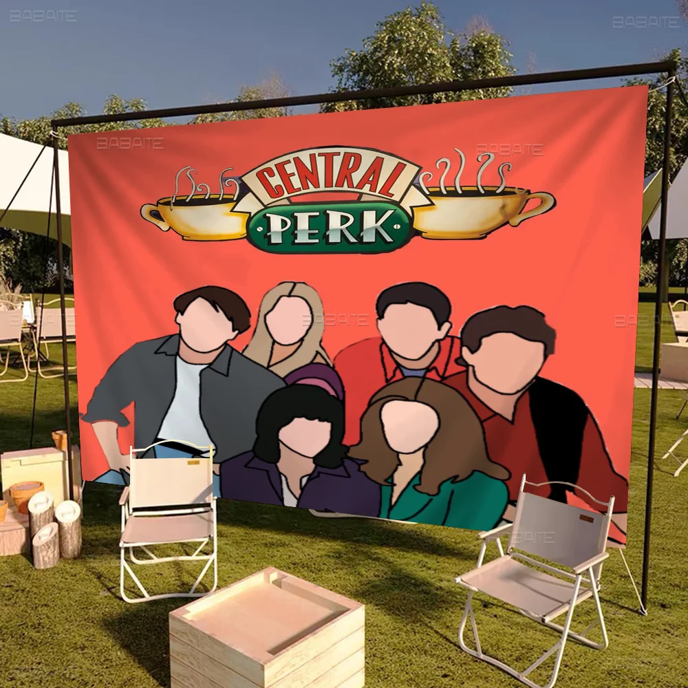 

Central Perk Friends Large Size Flags Printing Patterns Interesting Birthday Party Decorations Banner