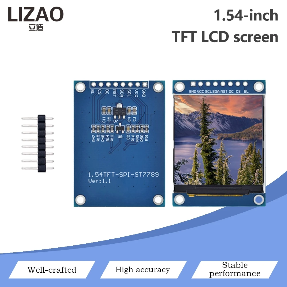 1.54 Inch TFT LCD Display Module ST7789 Driver 240×240 SPI IPS Color Screen for Arduino ESP32 STM32