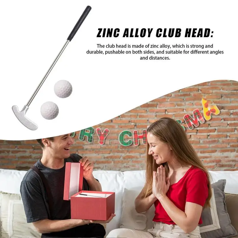 Mini Golf Putter Zinc Alloy Head Golf Putters Golf Clubs Stainless Steel Shaft TPR Grip Portable 2-Way Putter Anti-Rust Mini