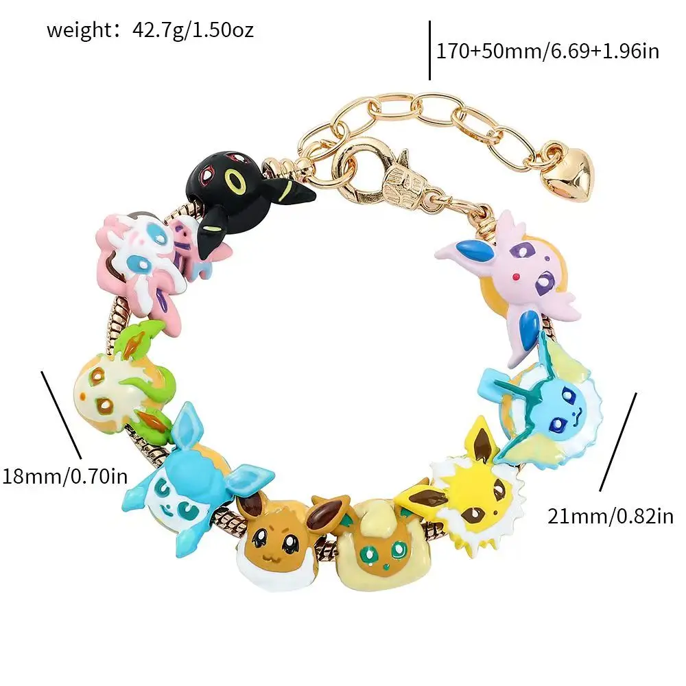 Pokemon Eevee 2D DIY Perlenarmband Cartoon hübsches Cosplay-Trend-Accessoire Anime-Peripherie Hip-Hop Punk hochwertiges Geschenk