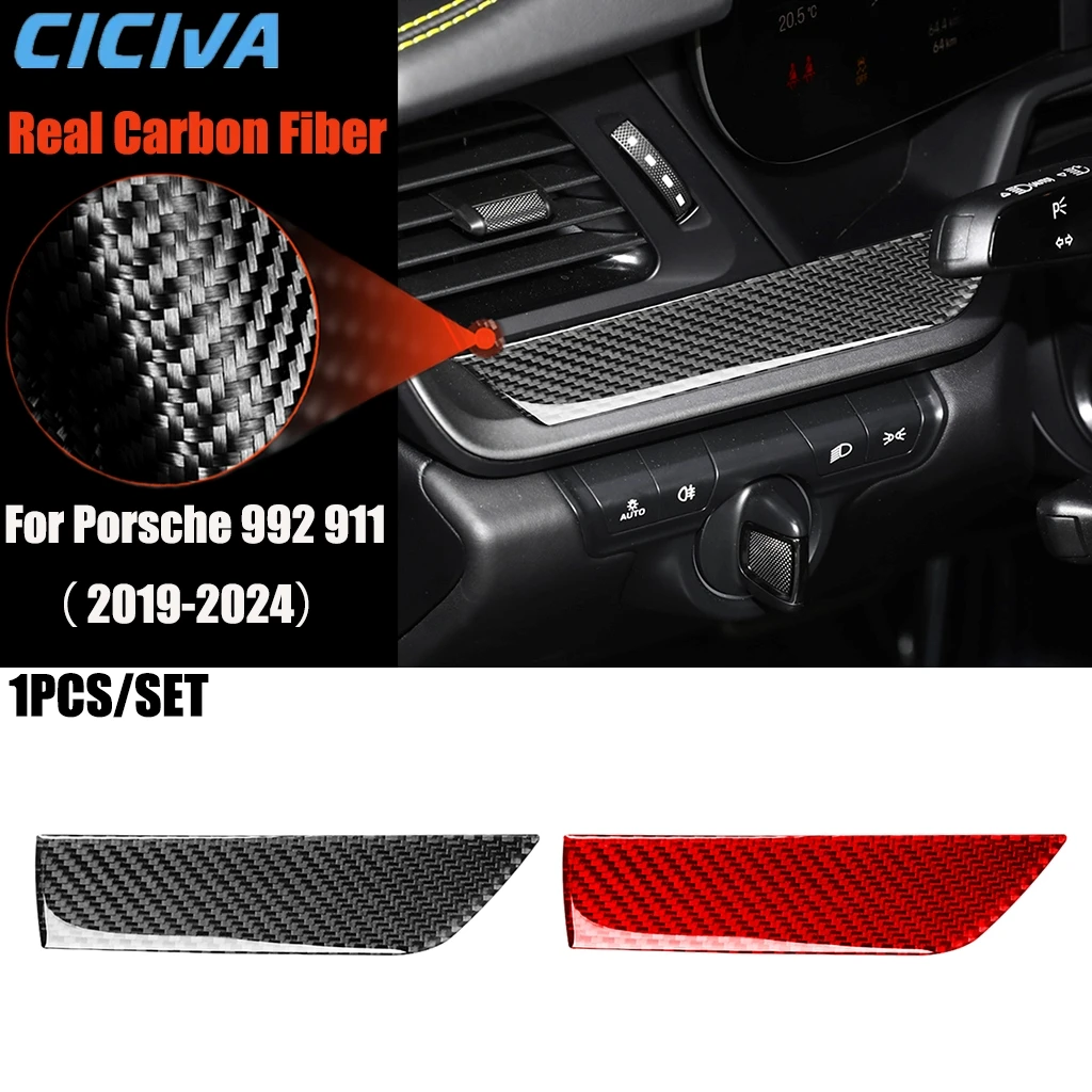 

Carbon Fiber Car Accessories Driver Dashboard Strip Modified Interior Trim Cover Soft Sticker For Porsche 911 992 2019-2024