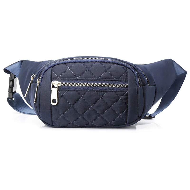 Women Plaid Waist Bag Female Oxford Waterproof Belt Bags Designer Crossbody Chest Bag Ladies Fashion Fanny Pack Banana Hip Purse