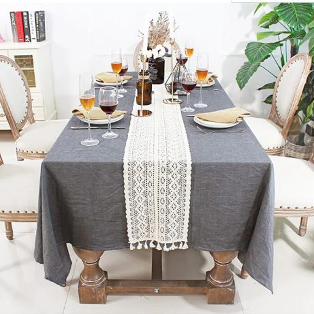 

200 X24cm Lace Table Runner Cloth Decor Flag Tablecloth to Weave Cover Tablecloths