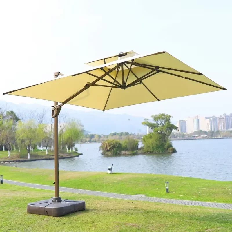 Modern Large Luxury Cantilever Garden Parasol for Beach Pool Outdoor Courtyard Wedding Restaurant Fishing Leisure Gym