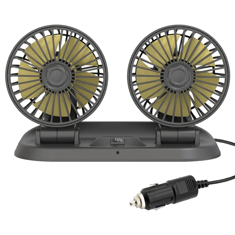 12V Car Fan Universal Dual Head Fan Portable Fan Car Dual Head Fan Car Supplies