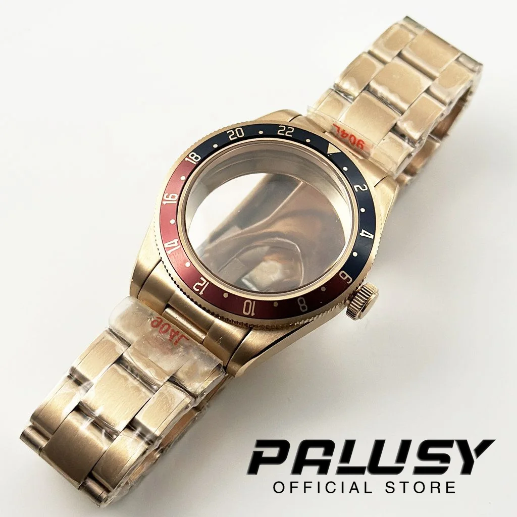 39 مللي متر معقمة ارتفع الذهب مقاوم للماء القبة الياقوت الكريستال الفولاذ المقاوم للصدأ ساعة تناسب NH34 NH35 NH36 ETA 2824 PT5000 حركة