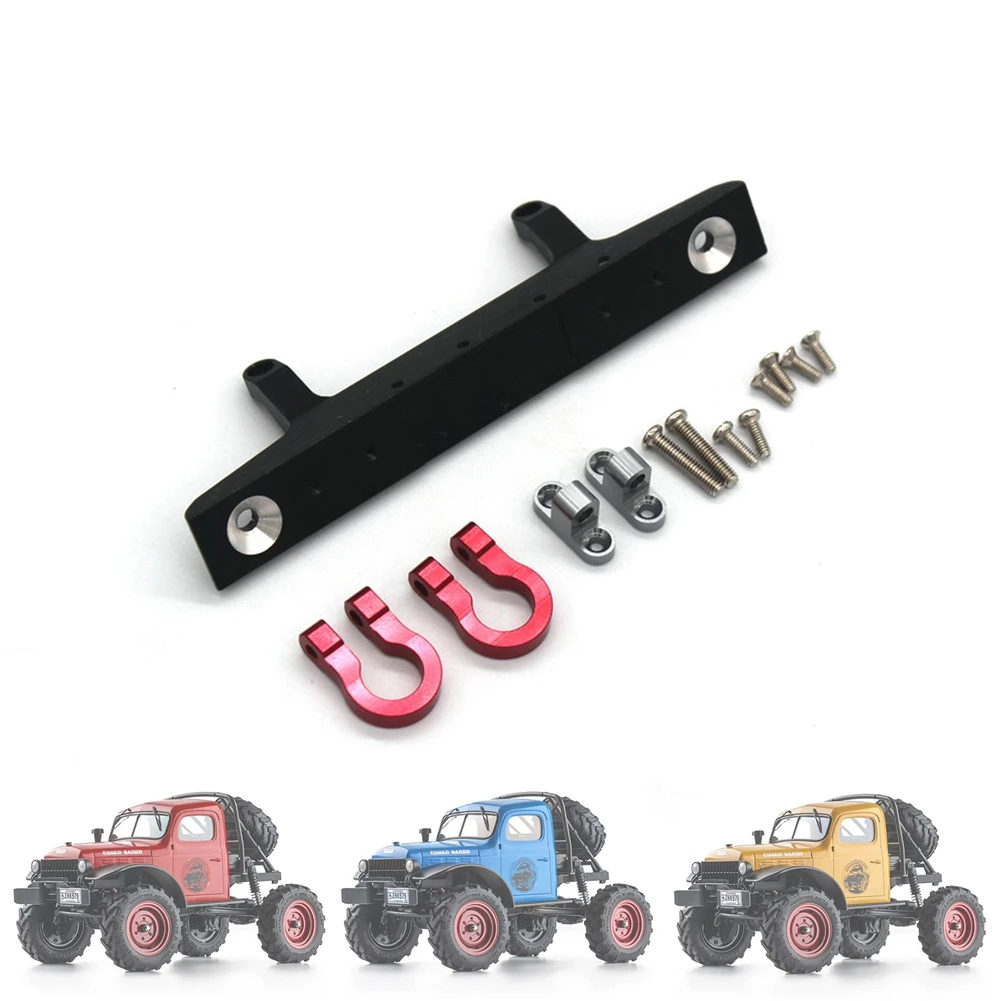 Voor Fms Fcx24 Metalen Voorbumper Met Trekhaak 1/24 Rc Auto Upgrades Onderdelen Accessoires, Zwart