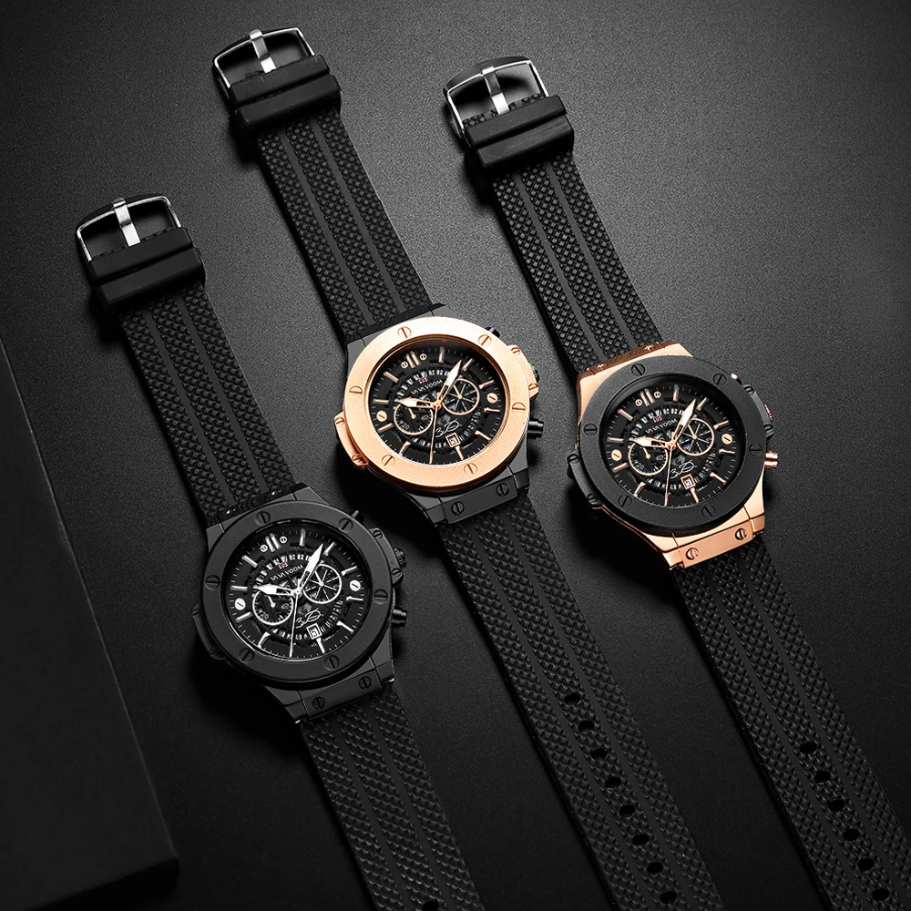 2023 Nieuwe Heren Horloge Topmerk Luxe Sport Siliconen Band Japanse Beweging Kalender Quartz Waterdicht Horloge Relogio Masculino