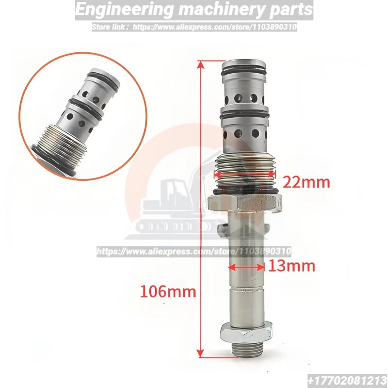 

For Excavator Parts Suitable Modern R60-7 80 150 215 225 305 335-7 Pilot Safety Lock Solenoid Spool Spare