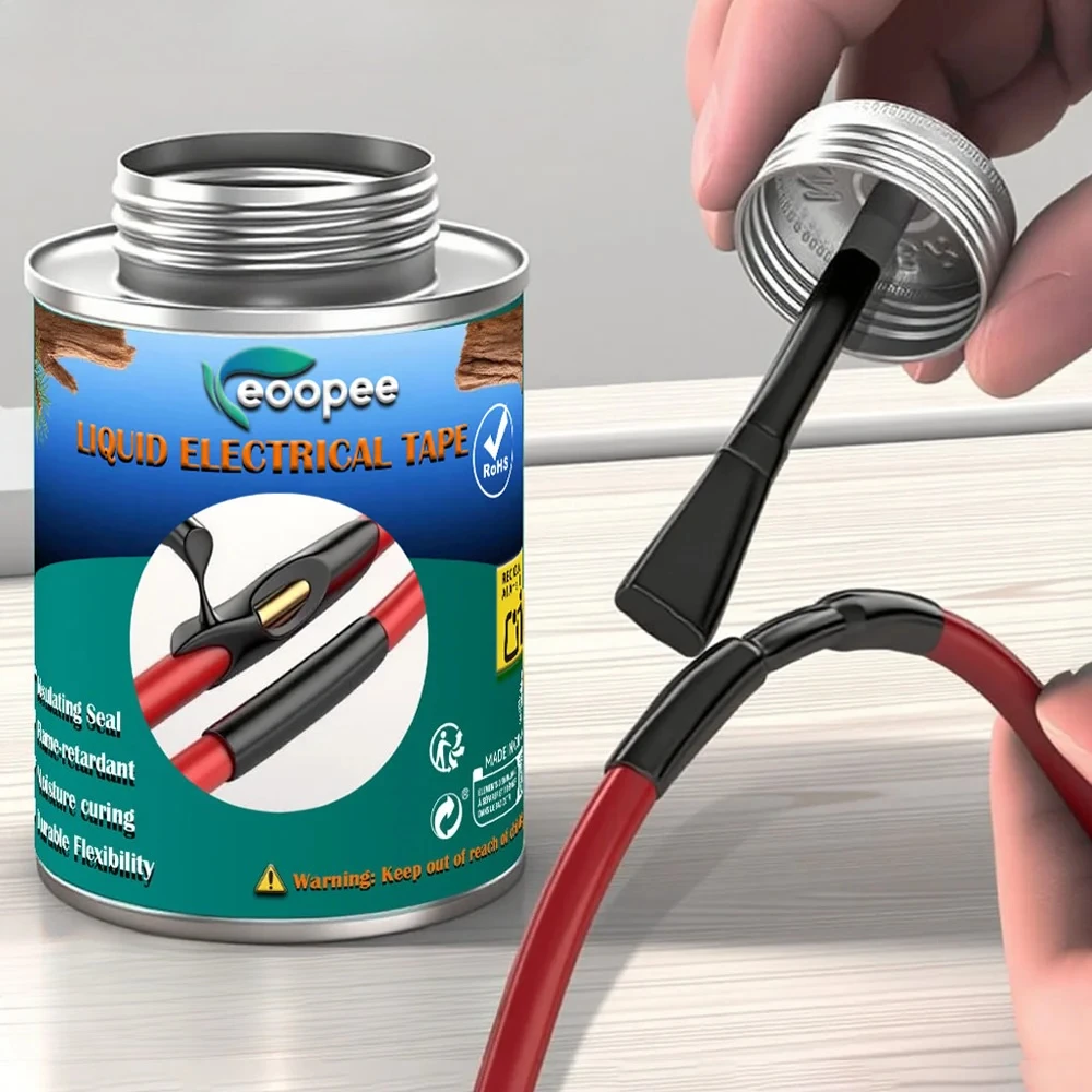 Liquid Waterproof Electrical Tape Epoxy Resin Black Glue Quick Drying Sealant For Wires And Cables Home Use Fix Line Glue
