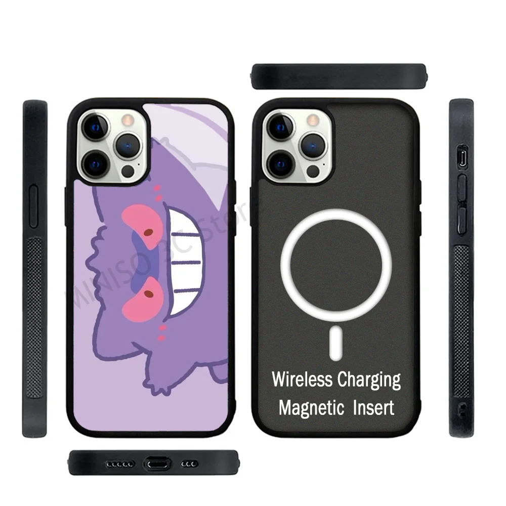 P-Pokemon-Gengar Grande Phone Case Strong Magnetic For IPhone 15 14 13 Pro Max 11 12 Mini For Magsafe