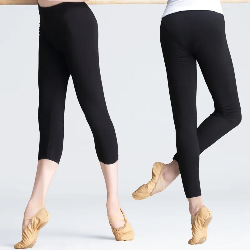 Pantalon de ballet en coton pour femme, leggings en ylène noir, 1 pièce par lot