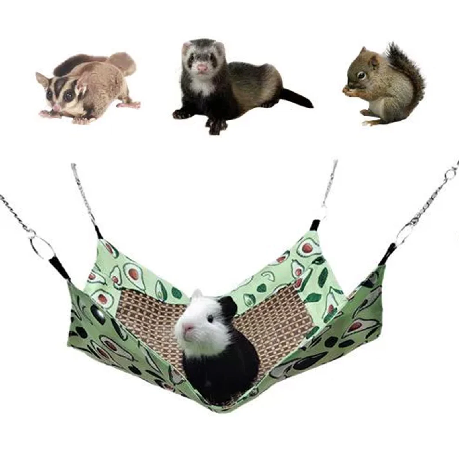 

D9 Small Animal Hammock Pet Cooling Mat Summer Cooling Hamster Dog Hammock for Hamster Cage Guinea Pig Rabbit Chinchilla Rodent
