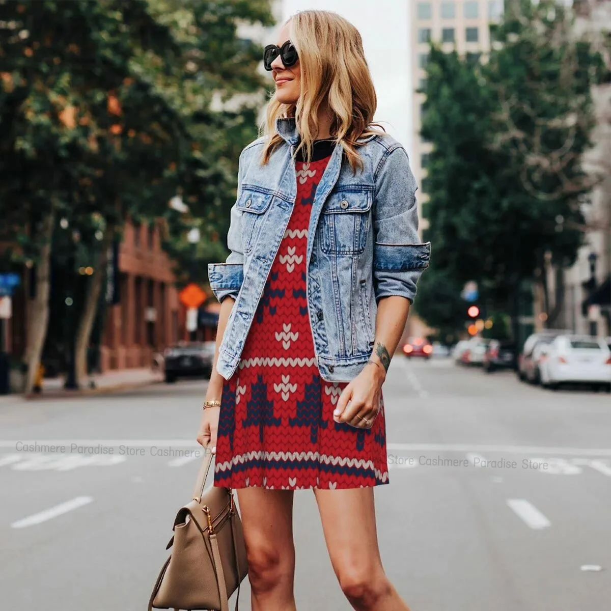 Damesjurk Kerstmis Zomer Casual T-shirt Jurken Strand Cover-up tankjurk