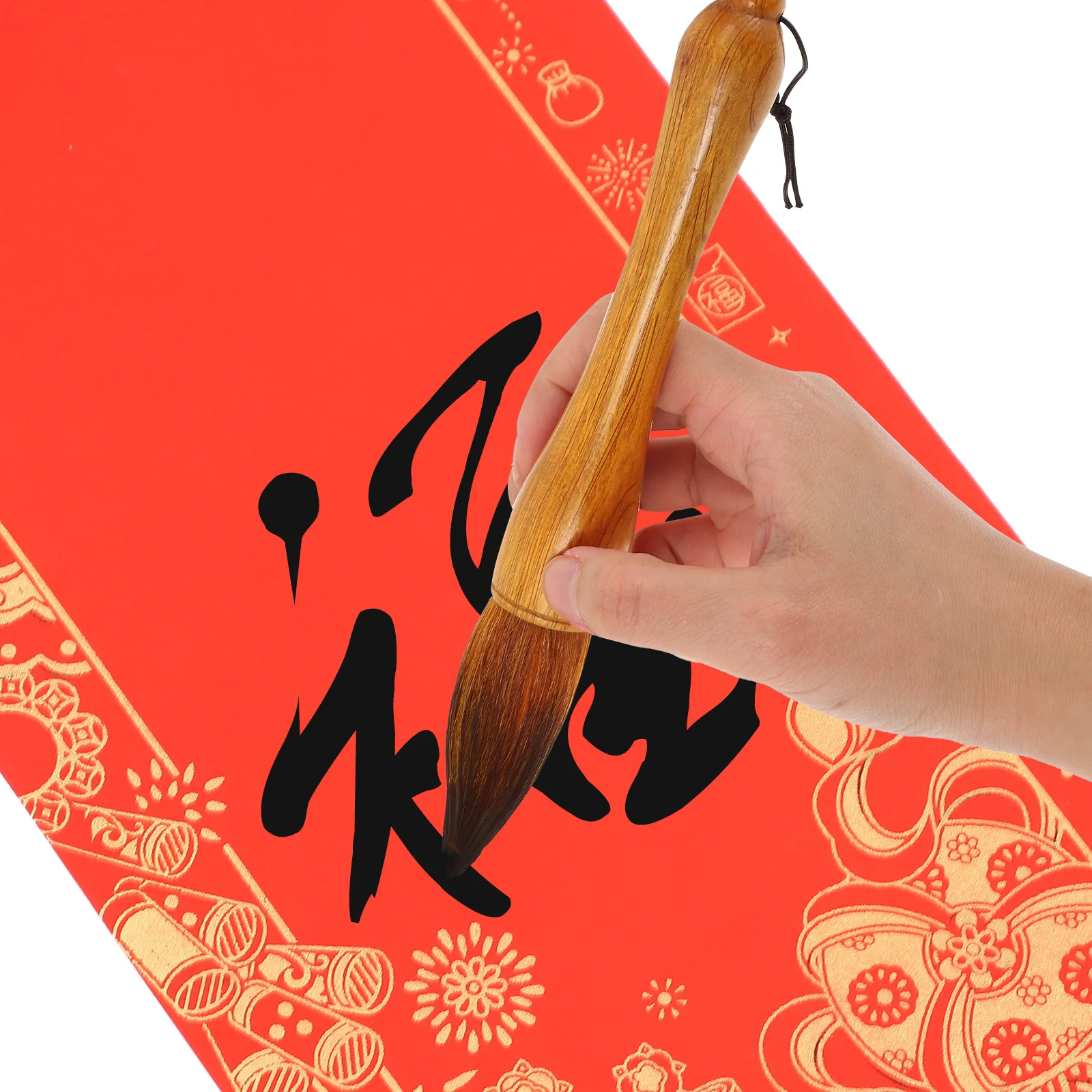 1 قطعة مقبض الخشب الصلب فرشاة كبيرة للخط اللوحة المائية ، فرشاة الكتابة الصينية طالب لتقوم بها بنفسك أداة القرطاسية الفنية #4