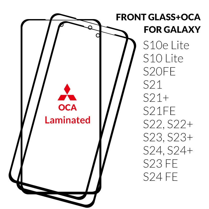 10Pcs Front Touch Screen Outer Lens Glass With OCA Glue For Samsung Galaxy S23 S22 S21 FE Plus S10e S10 NOTE 10 Lite TOP Glass