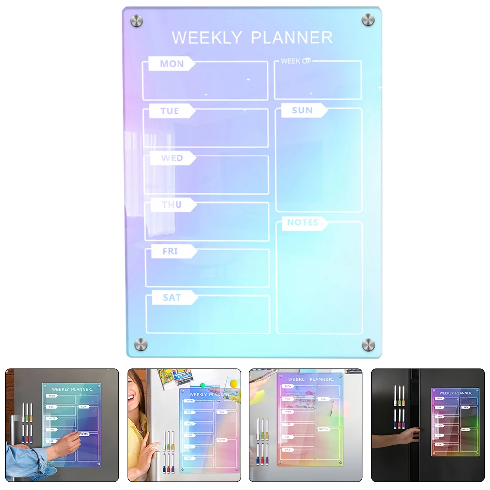 

Handwriting Magnetic Message Board Set Dry Erase Acrylic Schedule Plan Eraser Desk