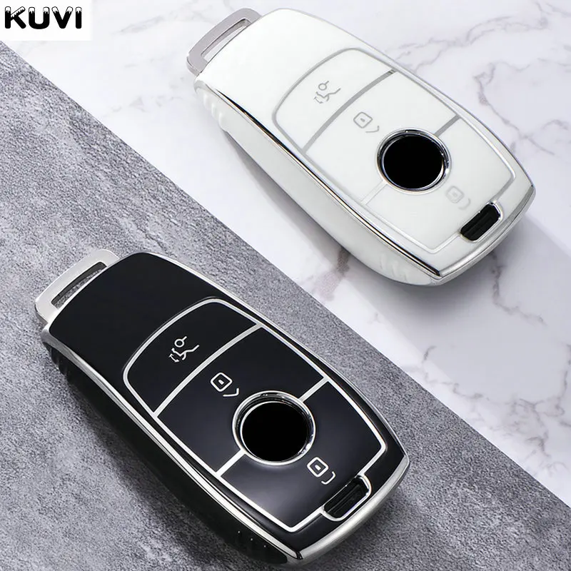 Hot TPU Car Key Case Cover Shell Fob For Mercedes Benz A C E S G Class GLC CLE CLA GLB GLS W177 W205 W213 W222 X167 AMG Keychain