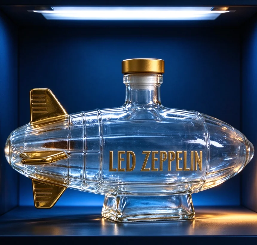 Airship Shaped Clear Glass Decanter Creative Home Bar Table Display Wine Bottle Liquor Spirits Storage Carafe for Decor