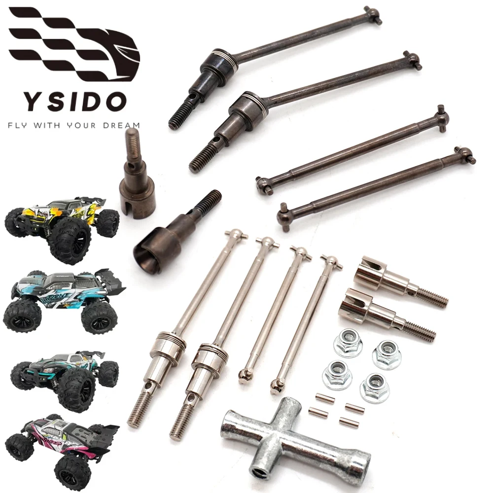 YSIDO 6305/6312 Metal Front Rear Set Drive Shaft CVD Dogbone Kits For 1/16 SCY 16101 16102 16103 Pro 16201 RC Car Upgrade Parts