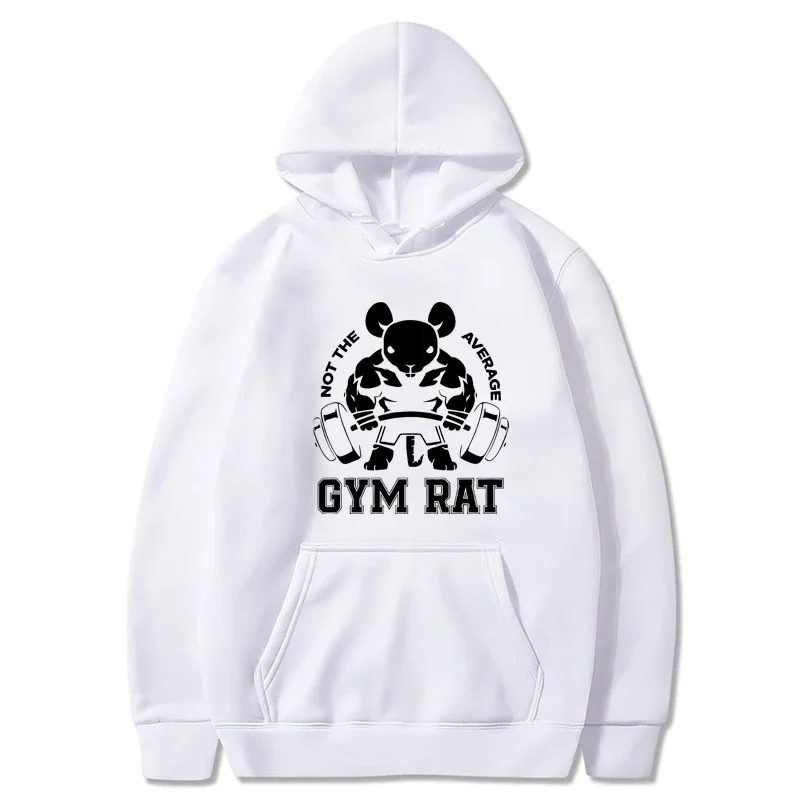 

Gym Sport T-shirt Rat Fitness Bodybuilding Crew Neck Hoodie Men Hoodie Casual Women Long Sleeve Man Tees Tops Streetwear