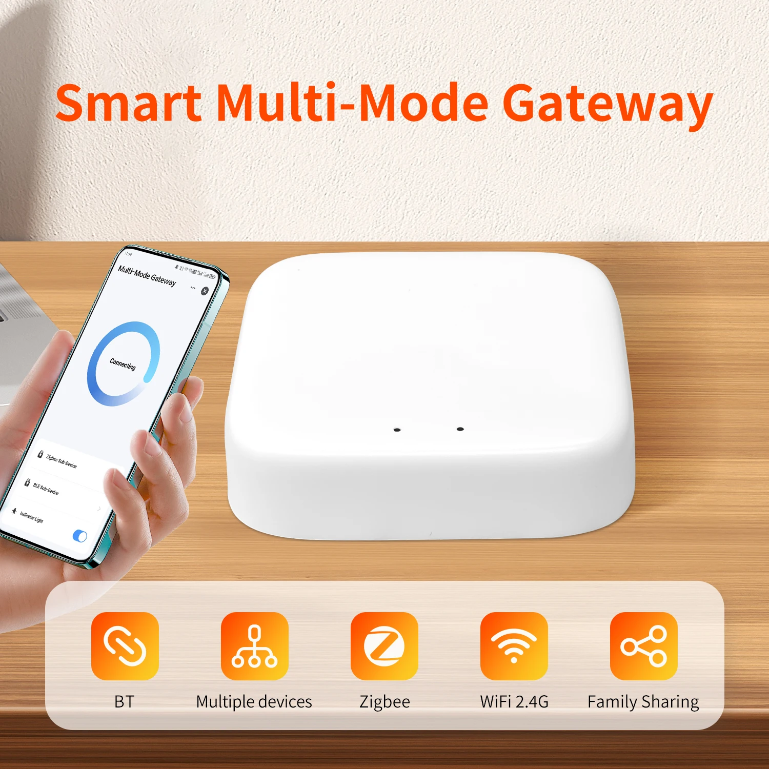 

Tuya Zigbee Gateway BT WiFi Zigbee Devices Smart Life APP Control Work With Smart Home Devices Voice Assistants Alexa Google