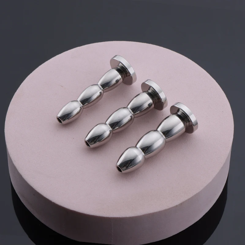 2023 Stainless Steel Hollow Male Urethra Plug Sounds Dilator 3 Beads Penis Plug Stretcher Men Rod BDSM Insert Catheter Sex Toy