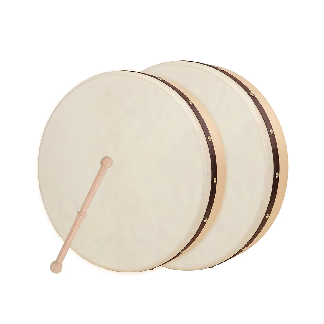 16/18 Inches Sheepskin Drum Irish Handheld Tambourine Beech Wood Hand Drum Professional Percussion Musical Instruments