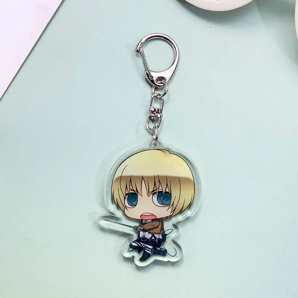 1/10Pcs Anime Attack on Titan Acrylic Car Keychain Accessories Cute Bag Charm Keyring Funny Backpack Pendant Decoration Gifts