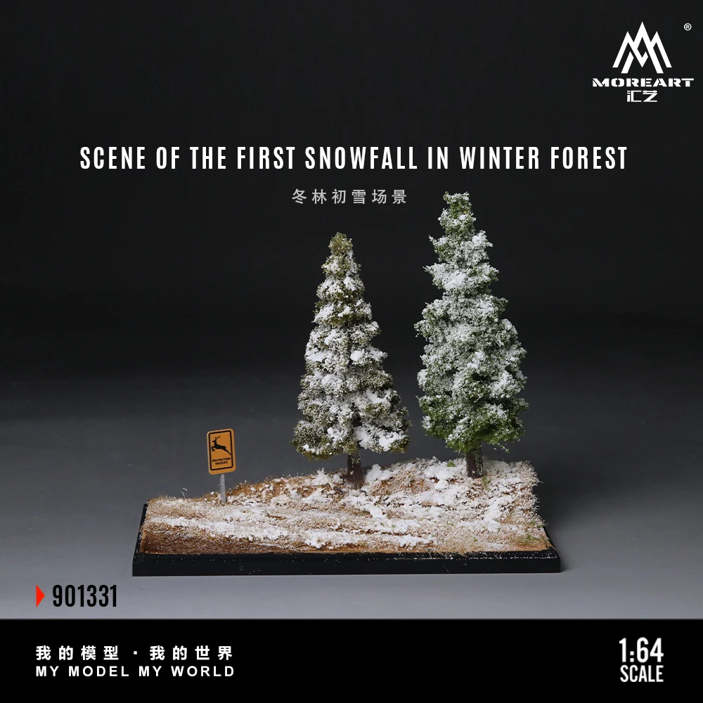 

*Pre-order*More Art 1:64Simulation Model of the Winter Forest with Initial Snowfall Scene, Parking Lot Diorama For Display&Gift