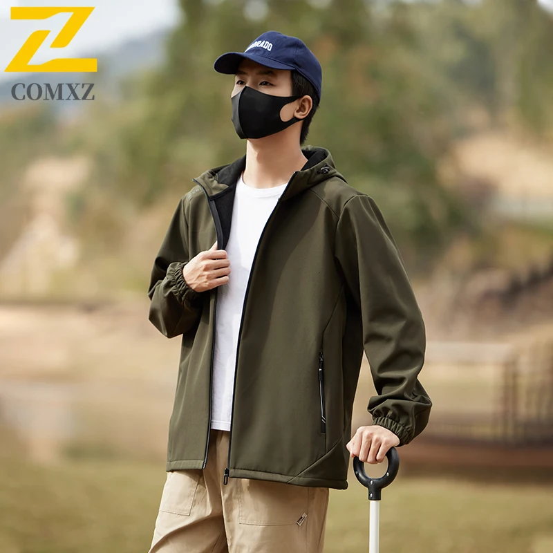 

Couple Charge Jacket Soft Shell Trendy Versatile Windproof Waterproof Breathable Hooded Jacket Outdoor Camping and Hiking Jacket