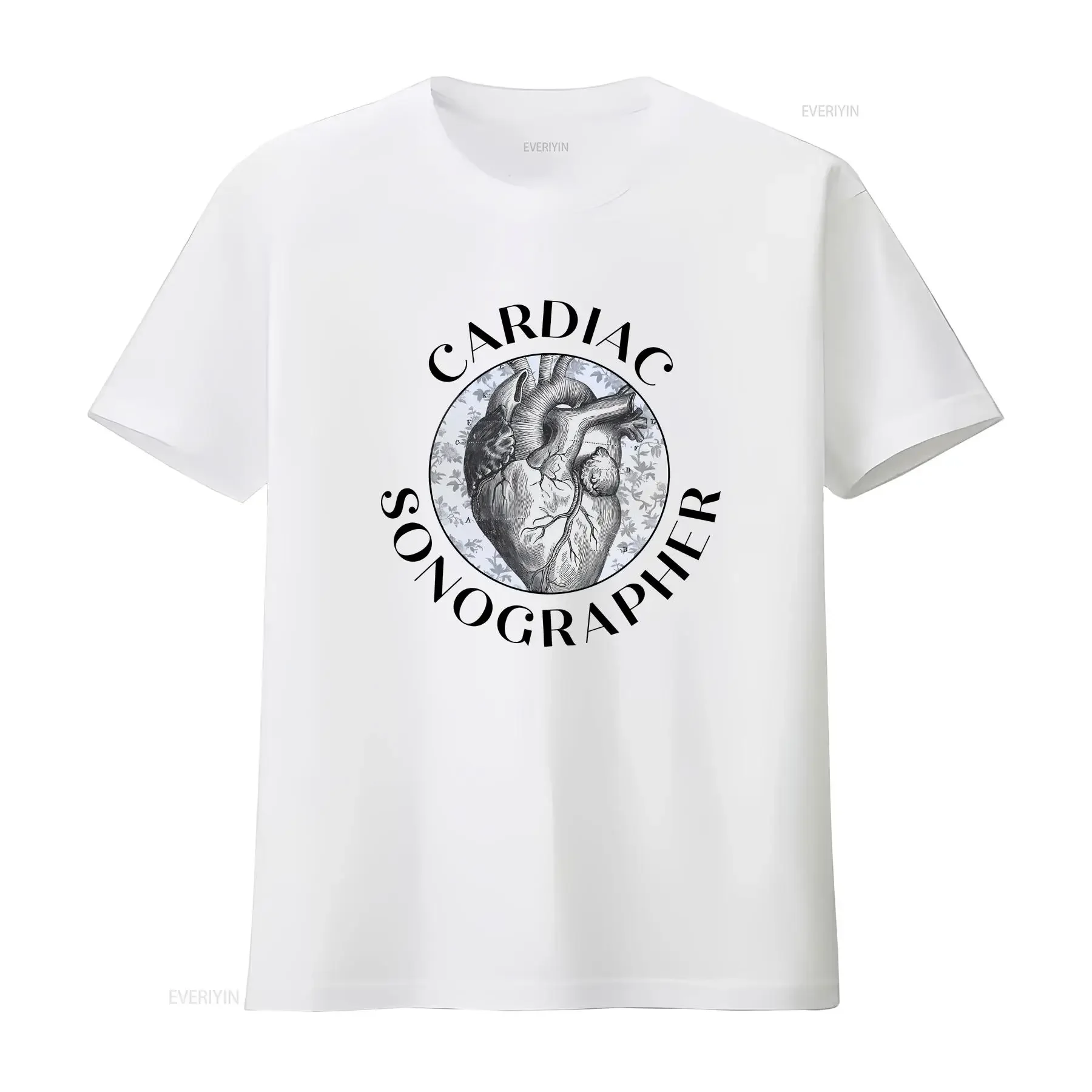 Cardiac Sonographer T Shirt Ultrasound Tech Echocardiographer Grad s Anatomical Heart Sono vintage Washed Breathable graphic