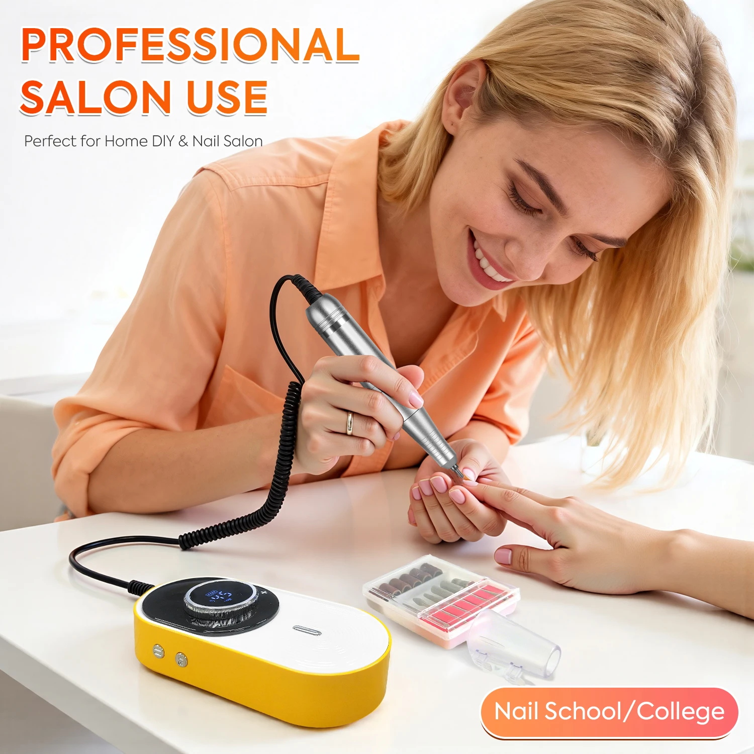 DianaBeauty 45000RPM Electric Nail Drill Machine Professional Nail Gel Polisher Portable Nail File For Gel Nails Remove