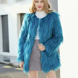 faux fur coat Washed wool women's long coat imitation fur jacket Korean long coat