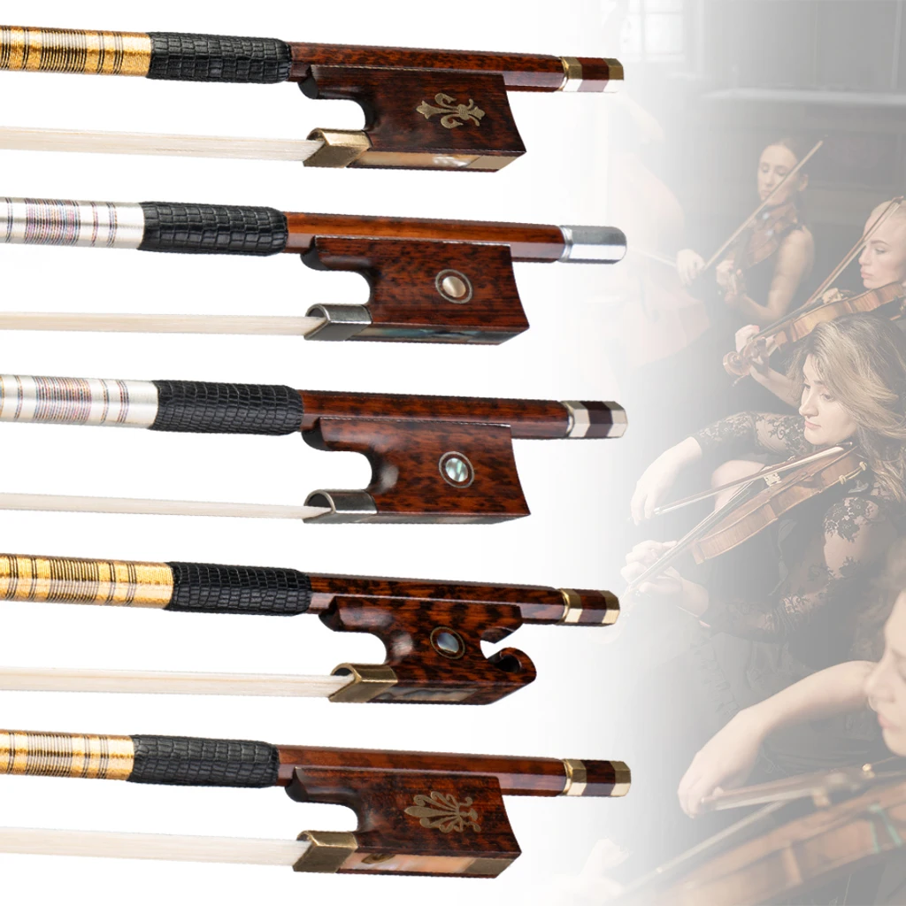 

lOOK Master Violin Bow 4/4 Full Size Violin Stick Straight Snakewood Bow For Acoustic Violin Electric Violin Natural Horse Hair