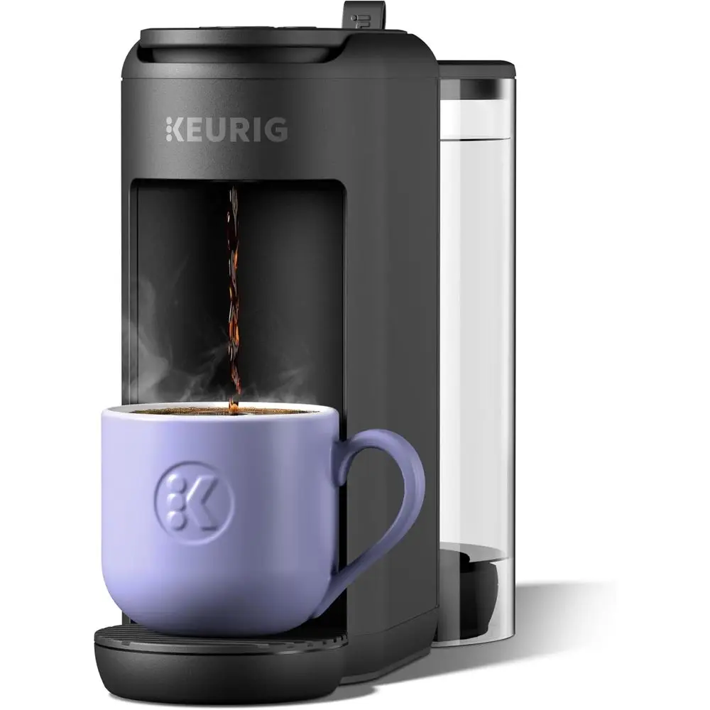 

Compact Single-Serve Coffee Maker with 3 Brew Sizes, Over Ice, Strong Brew, 50 oz Reservoir, Matte Black