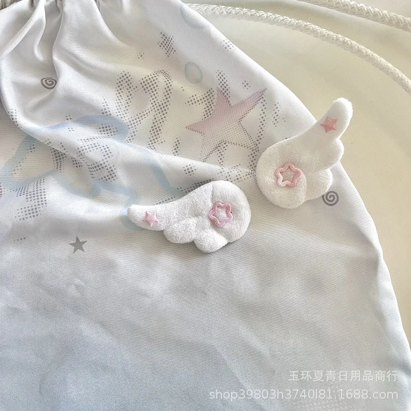 3 Pairs of Kawaii Plush Angel Wing Pins Badge Subculture Cute DIY Deco Accessories for Girls' Backpack Ita Bag Handbag Y2k-style