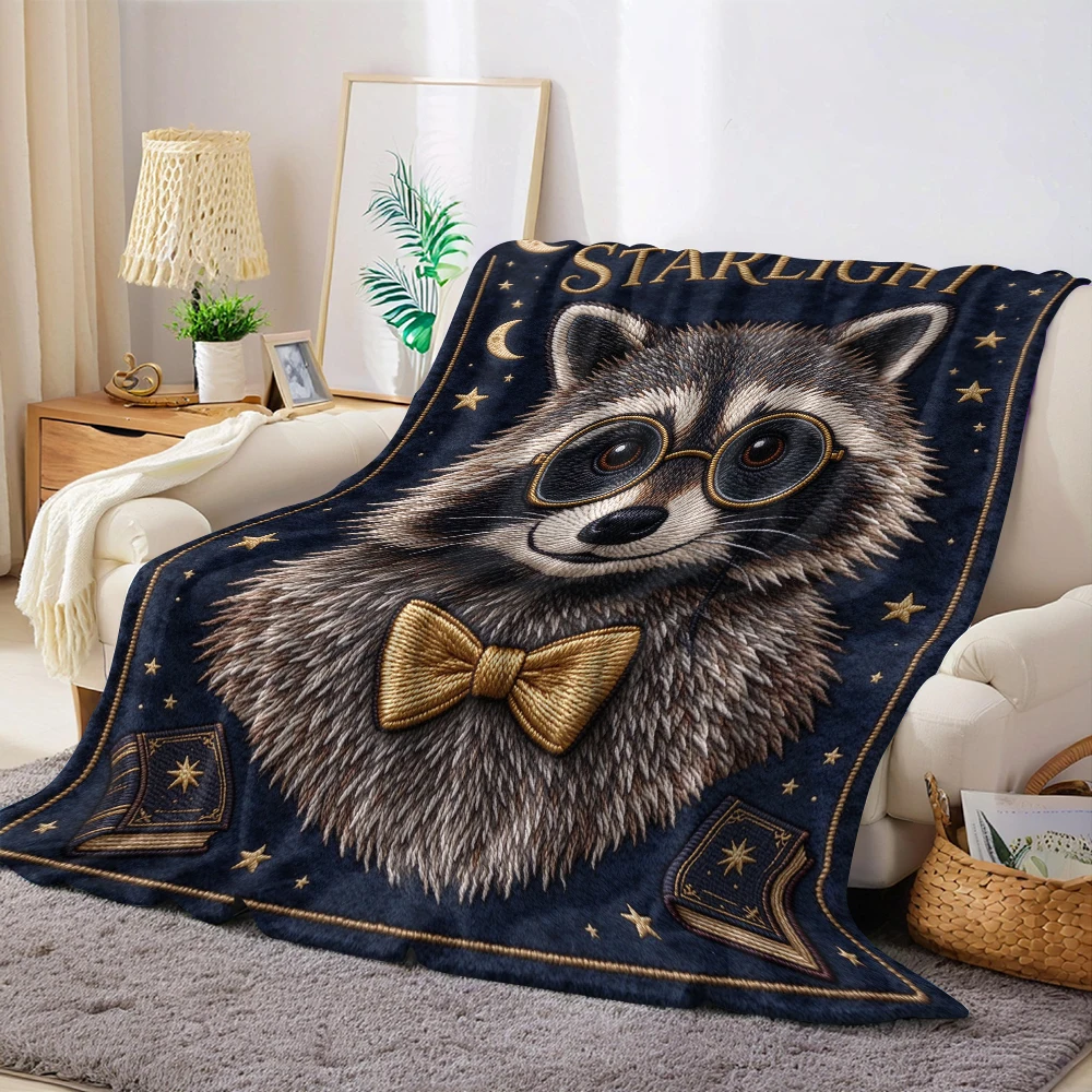 Stitch Gray Ginger Lightweight Flannel Blanket Breathable Cozy Throw Blanket for Spring Summer Sofa Bed Air Conditioning